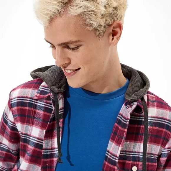 AE Super Soft Flannel Hoodie Burgundy - Picture 5 of 5